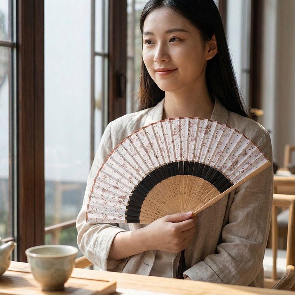 Portable Folding Fan Classical Dance Fan Creative Bamboo Fan  Women Use