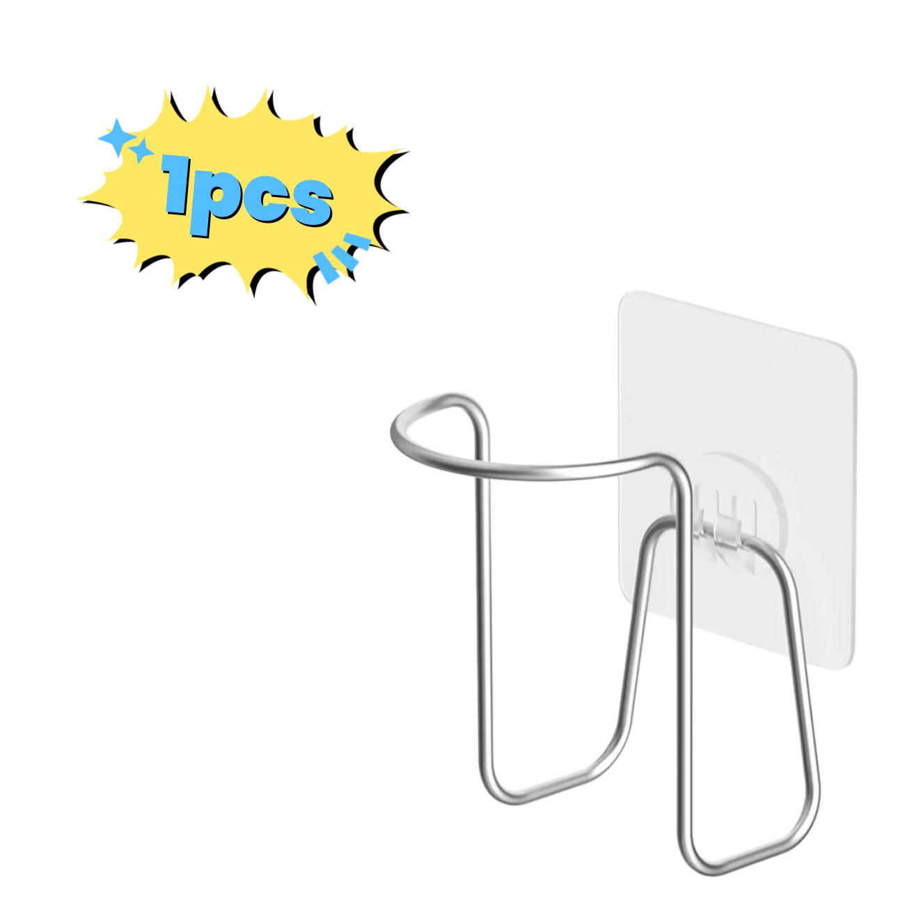

1pcs Wall-Mounted Stainless Steel Cup Holder – No Drilling Required, Ideal for Kitchen Storage