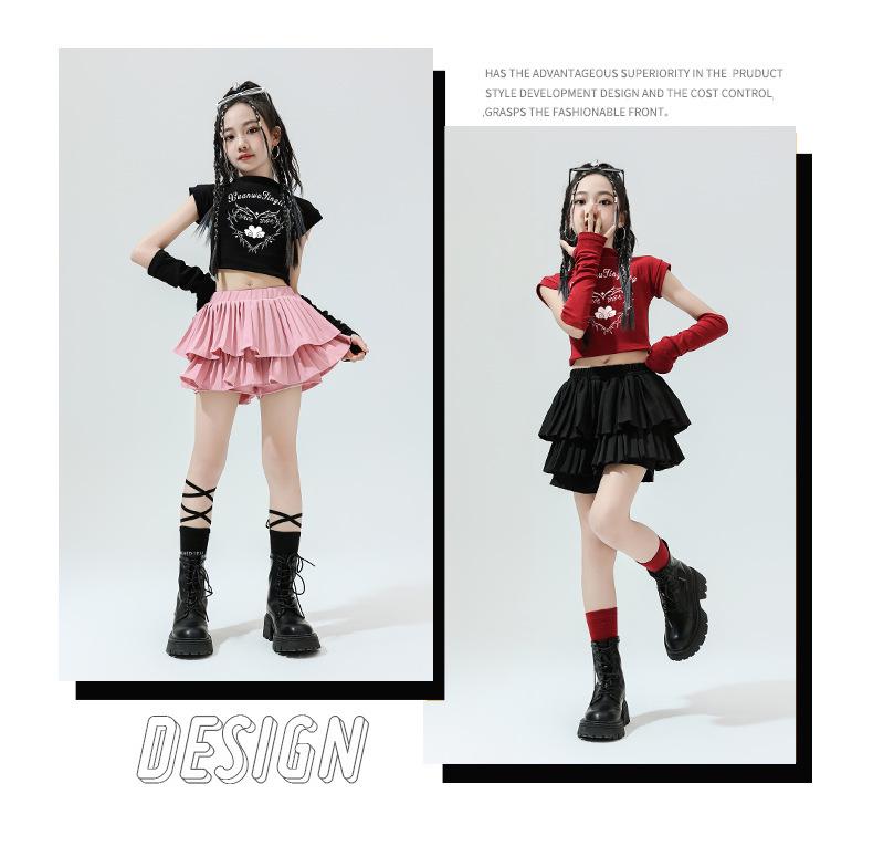Girls' Jazz Hip Hop Dance Costume Set - Trendy Cheerleading Performance Outfit