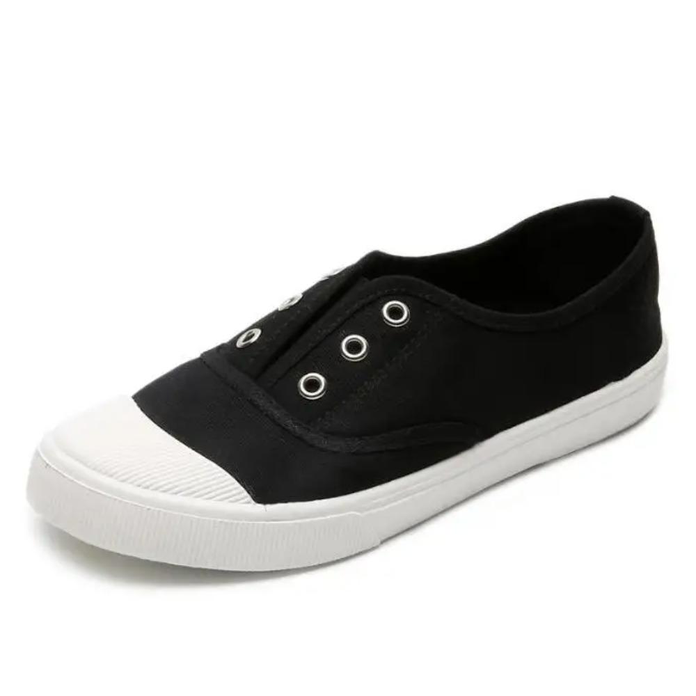 

Fashion Sneakers Women Canvas Shoes Vulcanize Shoes Woman Shoes Flats Casual Loafers Slip-on Ladies Student Trainers 40 чорний