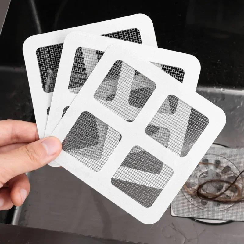 10-200Pcs Anti Blocking Filter Screen Kitchen Bathroom Disposable Floor Drain Sticker Multipurpose Screen Window Repair Subsidy