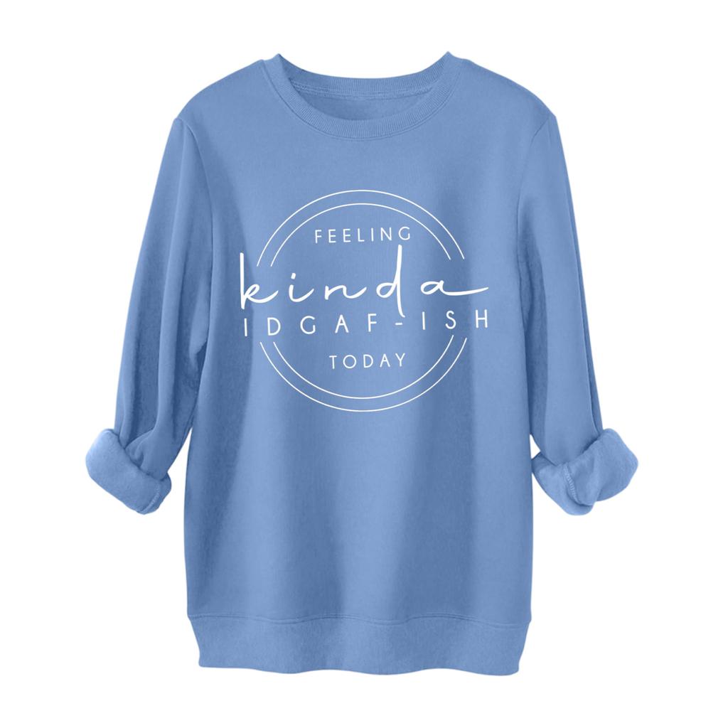 Girls' Printed Round Neck Casual Fashion Top Sweatshirt