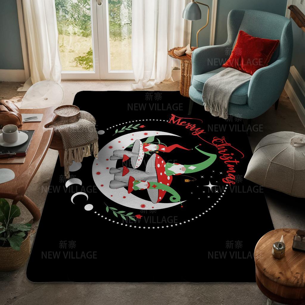 House Entrance Carpet Home Door Mat Living Room Bath Foot Bathroom Non-slip Water Absorption Rugs Bath Merry Christmas Winter