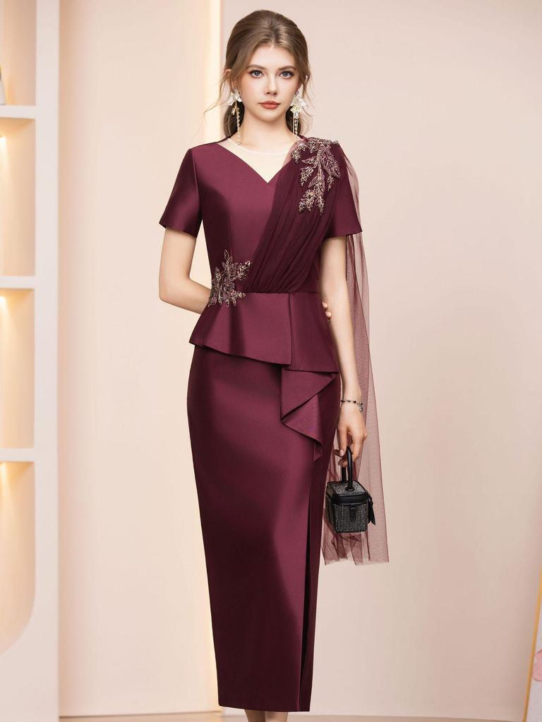 Rochie de Seară Lungă Elegantă cu Strass-uri Zhi Li, Stil Lux Ușor 2026