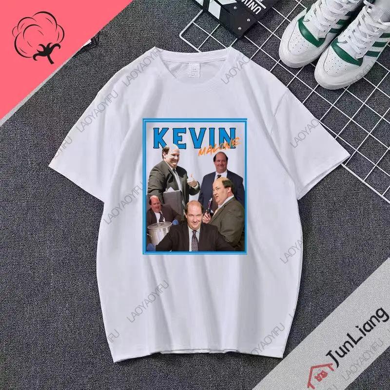 

Kevin Malone Office Movie Short sleeve crew neck loose Tshirt Fun graphic print top Gothic streetwear S