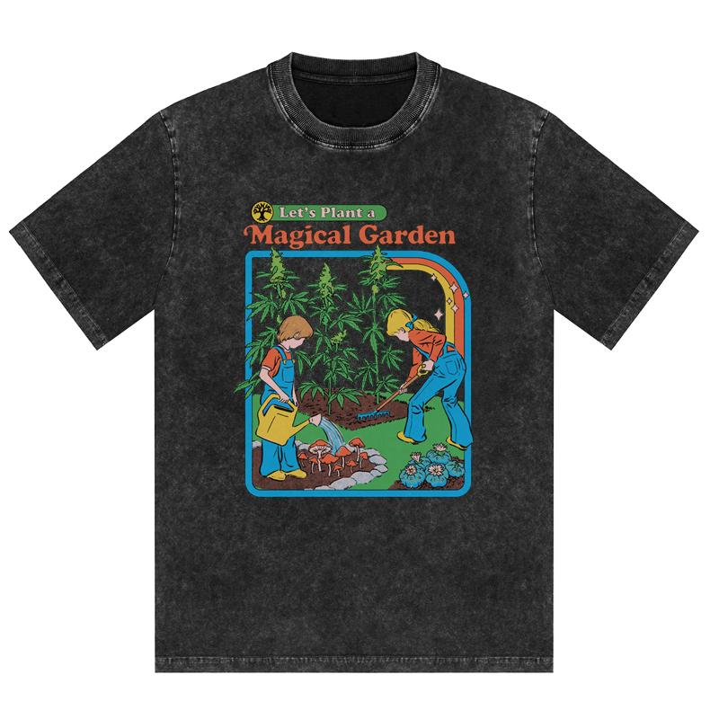 

Серия комиксов ужасов Давайте посадим волшебный сад Футболки с принтом Винтажные футболки из стираного хлопка Подарочная одежда на Хэллоуин S