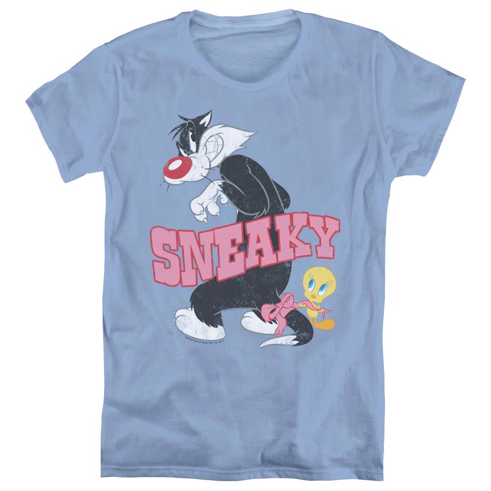 

Looney Tunes Sneaky Womens T Shirt Carolina Blue 2XL