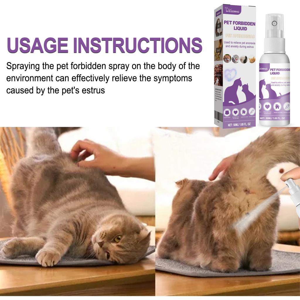 Pet Calming Spray Pheromone Mood Calming Diffuser Improve Estrus Agitation Anxiety Relief Prevent Howling Cat Dog Health Supply