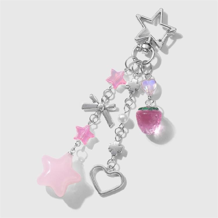 Cute Keychains for Girls,Lovely Car Keychain Accessories,Key Purse Handbag Charms for Women Bows Star Heart Keychain