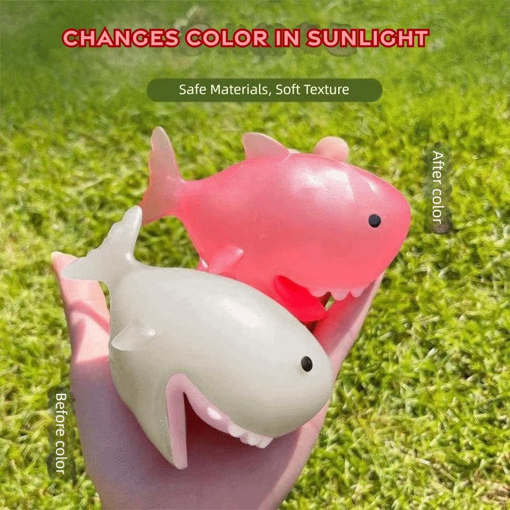 Decompression Design Color Changing Shark Toy Sunlight Sensitive Fidget Shark Toy  For Children