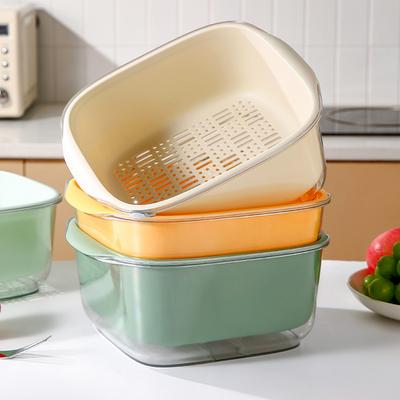 Lavoar dublu pentru legume Coș de scurgere Bucătărie Gospodărie din plastic Tavă pentru fructe Sufragerie Coș cu filtru Coș pentru panouri