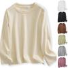 Girls Long Sleeve Ribbed Knit Shirt Round Neck Slim Fit Tops Lightweight Soft Base Layer Tops