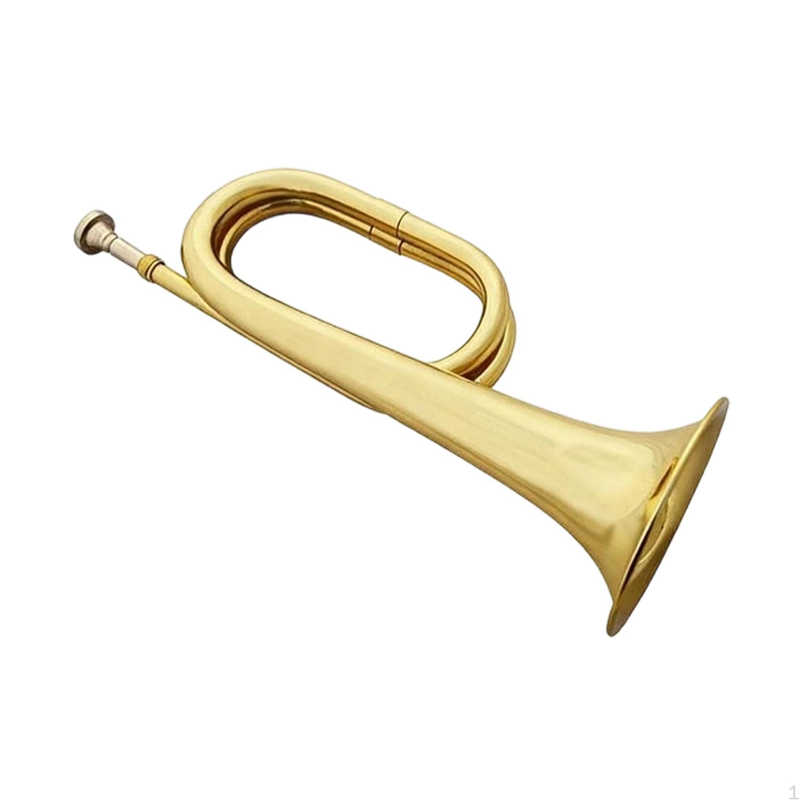 Bugle Trumpet with Mouthpiece Easy to Play Classic Brass Musical Instrument Blowing for