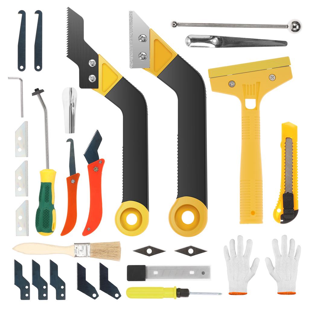 Grout Removal Tool Kit Efficient Tile Grout Cleaner with Hook Knife Serrated Knife and Blades for Floor Tile Cleaning Tile Grout