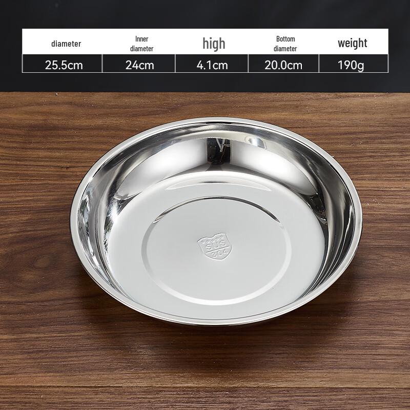 Leinuo 304 Stainless Steel Round Plate Set