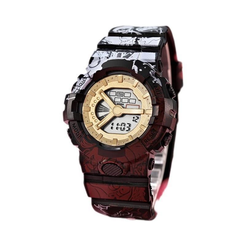 One Piece Childrens Cartoon Digital Wristwatch With Night Light For Kids And Teens