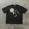 Kitten Smoking Moon Tshirt, Cat Silhouette Shirt, Cigarette Cat Tee, 90s Vintage Style Cat Graphic Shirt