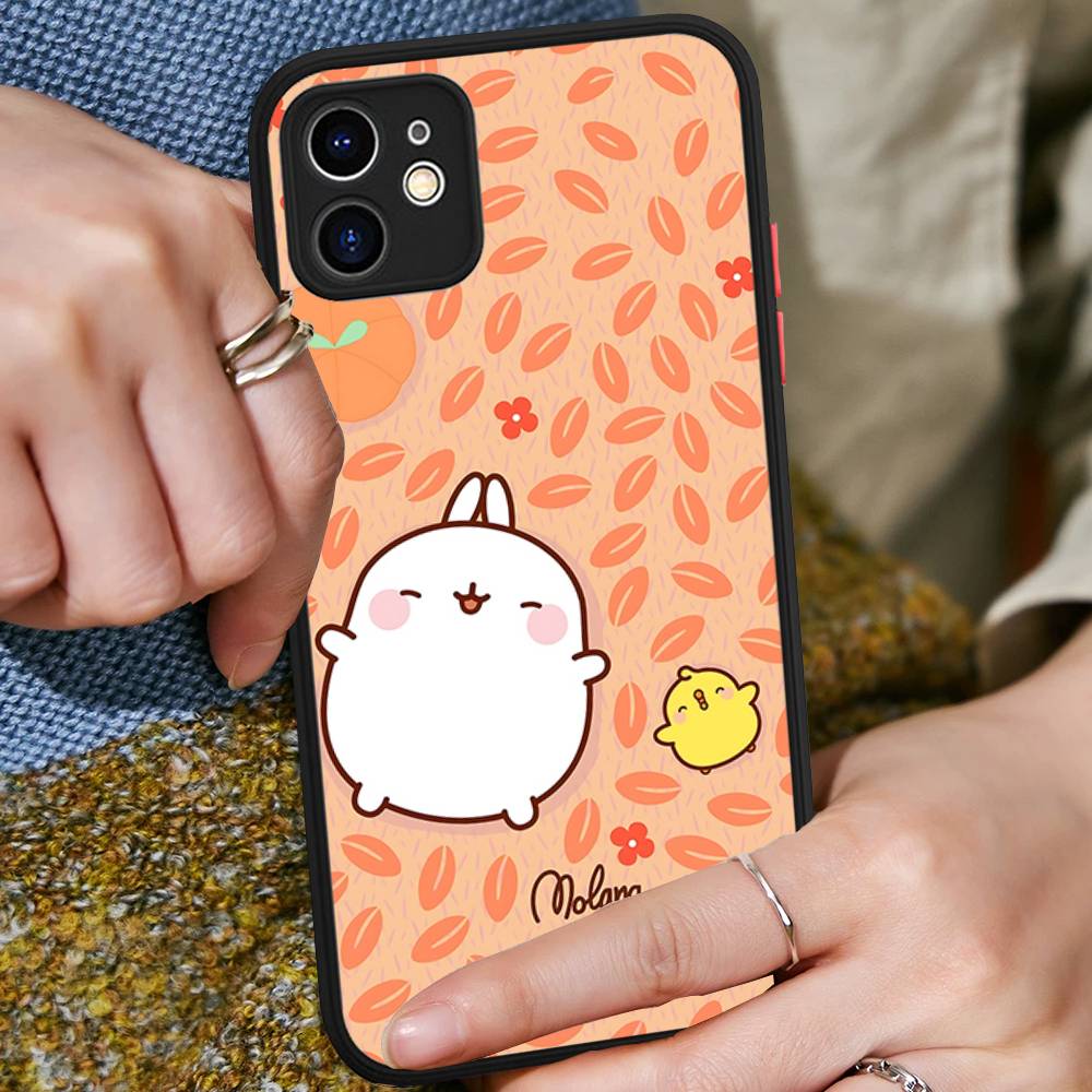 Cartoon Cute M-Molang For IPhone 16 15 14 Plus 13 12 11 Pro Max X XS MAX Translucent Matte Shockproof Cover