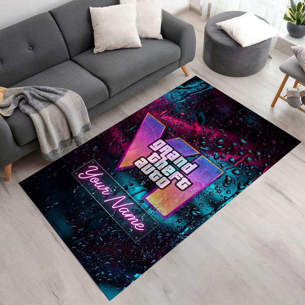 Grand Theft Auto Personalized Text Carpet Design for Balcony Game Room Dining Room Playrooms Antislip Carpet Office home decor