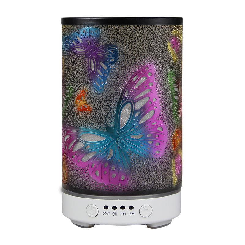 Iron Essential Oils Diffuser 100ML Aromatherapy Diffuser Cool Mist Humidifier with Waterless Auto Off Air Diffusers(Butterfly)