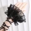 Lolitas Lace Gloves Layer Ruffle Hand Sleeves Elastic Bracelet for Halloween,Wedding,Party,Masquerade,Nightclub