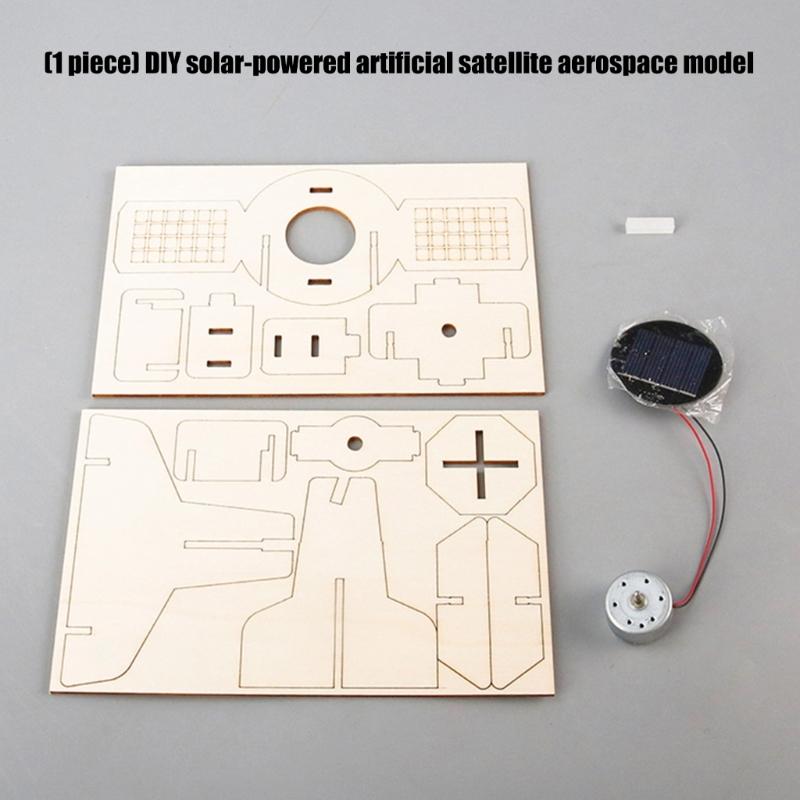 Educational Wooden Solar Satellite Aerospace Model Set Hands On Assembly Physics Teaching Aid For Science Education
