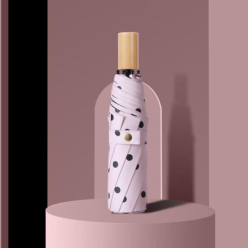 

XUQING 3-Fold UV Protection Umbrella with Solid Wood Handle