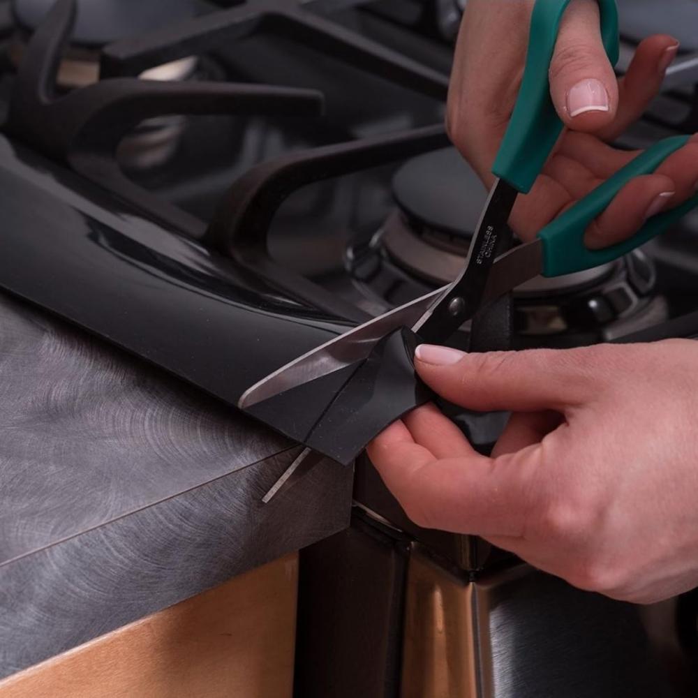 Silikonstreifen für die Abdeckung des Spaltes zwischen Kochfeld und Arbeitsplatte, hitzebeständiger Ofenspaltfüller, Abdichtung, schmutzabweisend und leicht zu reinigen