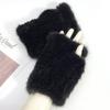 Real Mink Fur Fingerless Gloves for Women Girls Natural Fur Knitted Mittens Warm Soft Luxury Winter Gloves