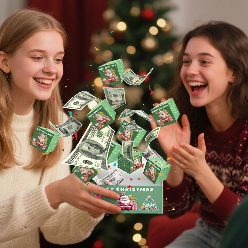 Christmas Boxes Christmas surprise gift box surprise money gift box Christmas Money Box Festive Container Holder for Festival