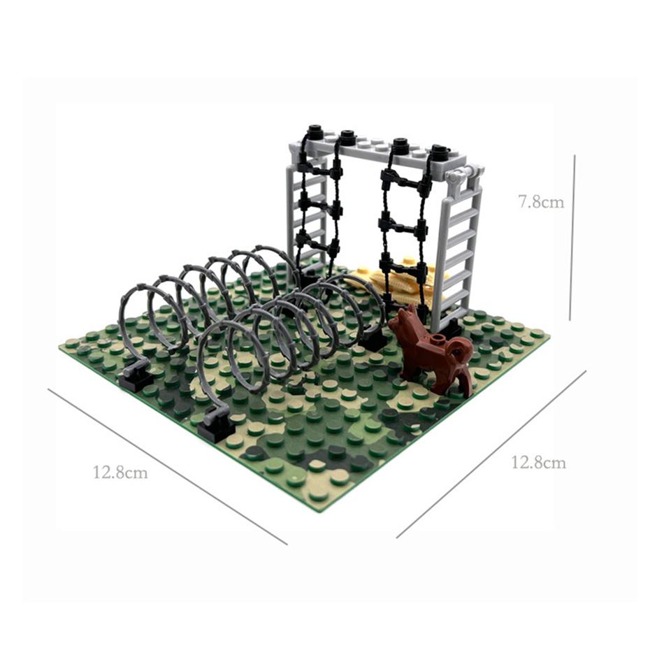 DIY Militär Dschungel Thema Szene MOC Bausteine Armee Architektur Bunker Gräben Lager Module Steine Spielzeug für Kinder Geschenke