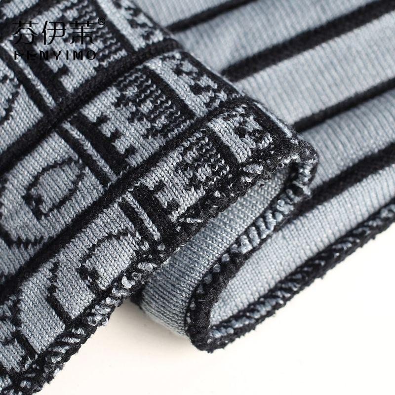 Damen Ethno-Stil High-End Verdickter Strick Midi-Rock Winter Hohe Taille A-Linie Bodycon Ausgestellter Rock