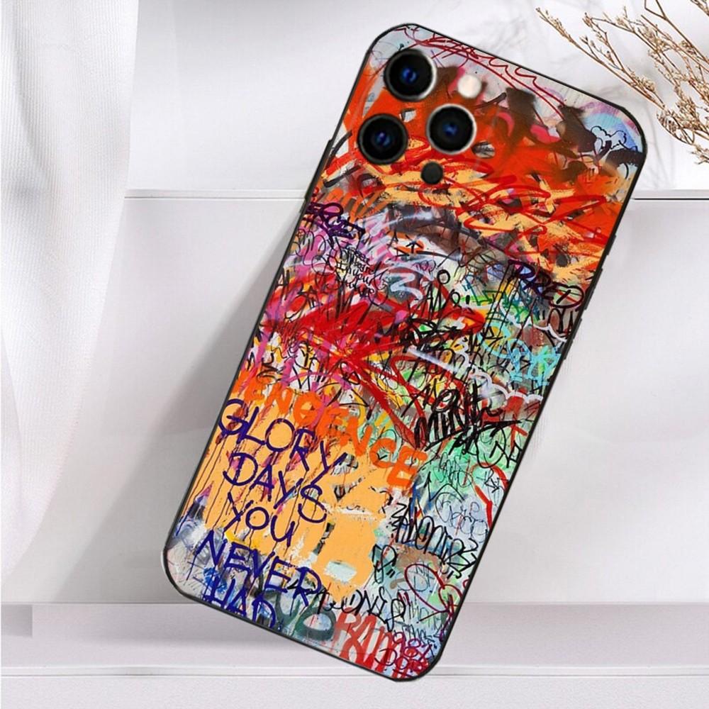 Cool Thing Graffiti Art Phone Case For iPhone 16,15,14,13,12,11 Plus,Pro Max,XS,X,XR,SE,Mini,8,7 Soft Silicone Black Cover