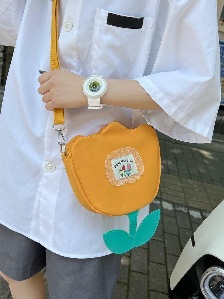 Summer Japanese College Style Shoulder Bag Small Fresh And Cute Hit Color Flower Girl Messenger Bag Coin Purse