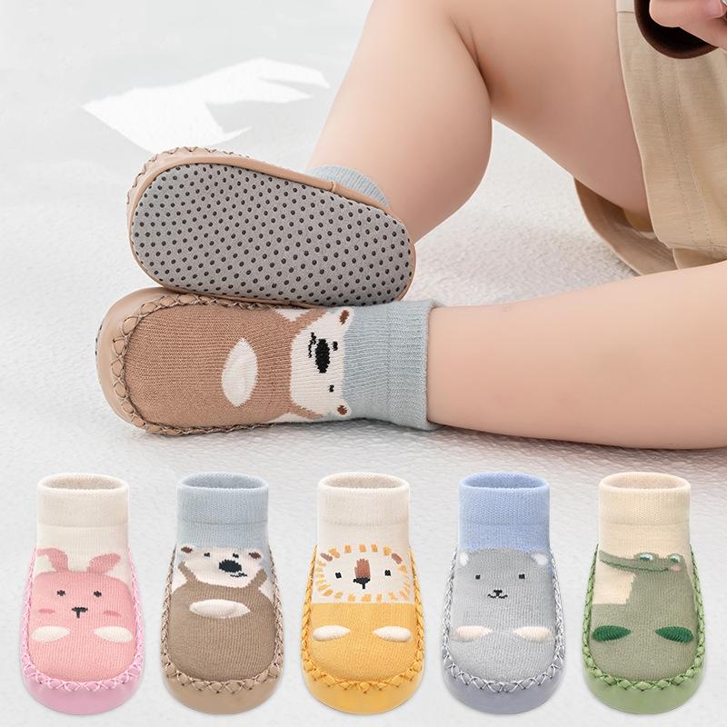 New Cartoon Baby Socks with Rubber Soles Infant Baby Girls Boys Shoes Spring Autumn Baby Floor Socks Anti Slip Soft Sole Sock