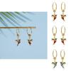 Bird Hoop Earrings Alloy Water Drilling Classic Animal For Daily Wear