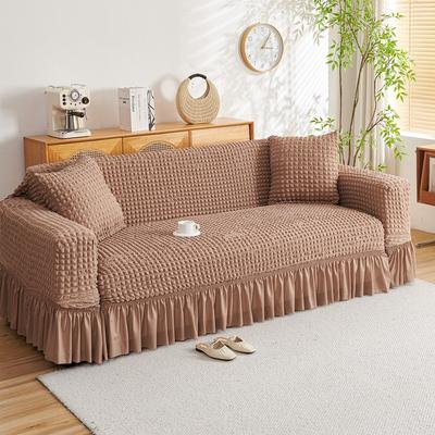Seersucker Fabric Sofa Cover All Inclusive Lace Thickened Non Slip Dustproof Sofa Cover for Four Seasons