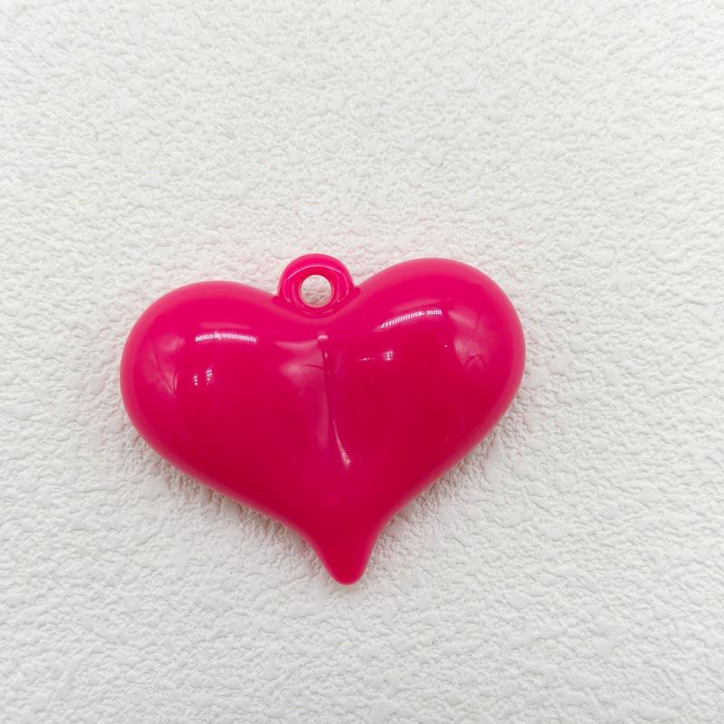 Acrylic Heart Pendant & Bead Set for DIY Charm Necklaces, Phone Chains & Accessories