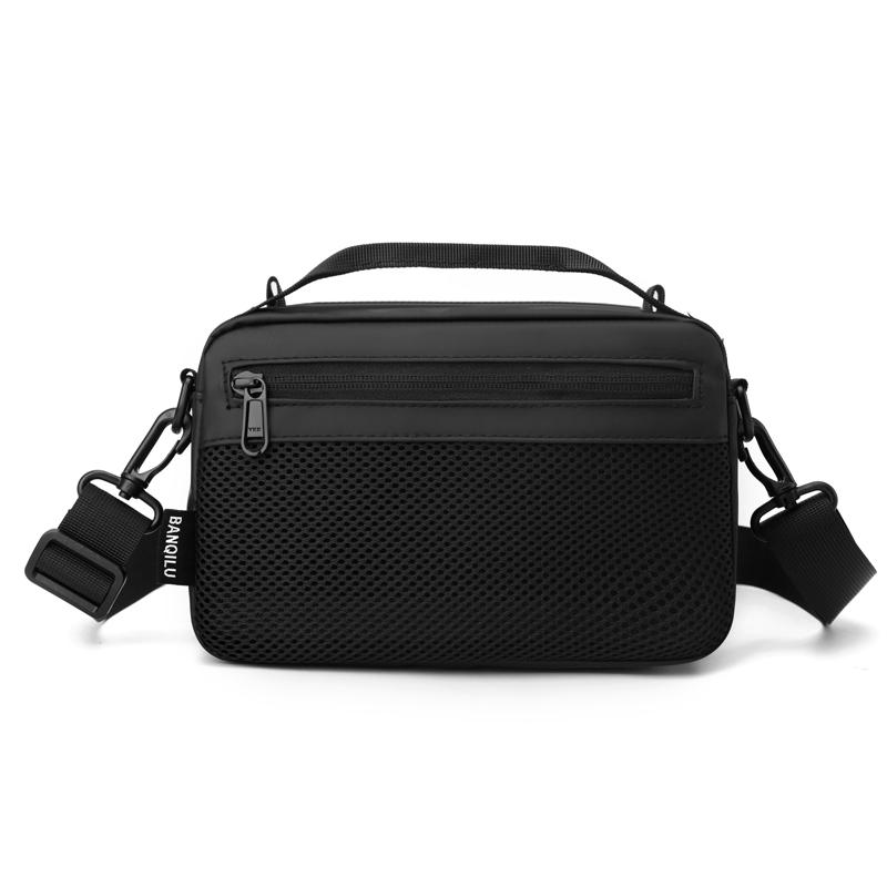 Men's Sports Crossbody Bag Multi-Pocket Small Square Bag Women Solid Color Shoulder Bag
