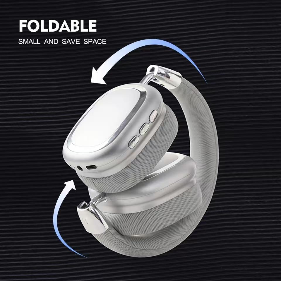 Stereo Sound Headsets Foldable Deep Bass Wireless Bluetooth Headphones with HD Mic Noise Reduction Gamer Earphones for Iphone PC