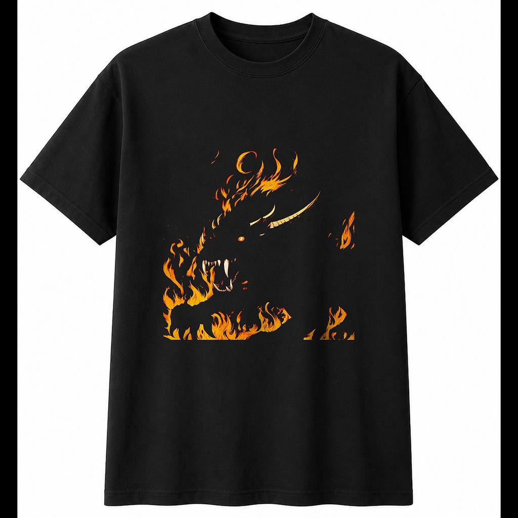Anime Chimera Candlelit Fantasy Mens T-Shirt Black 100% Cotton Tee
