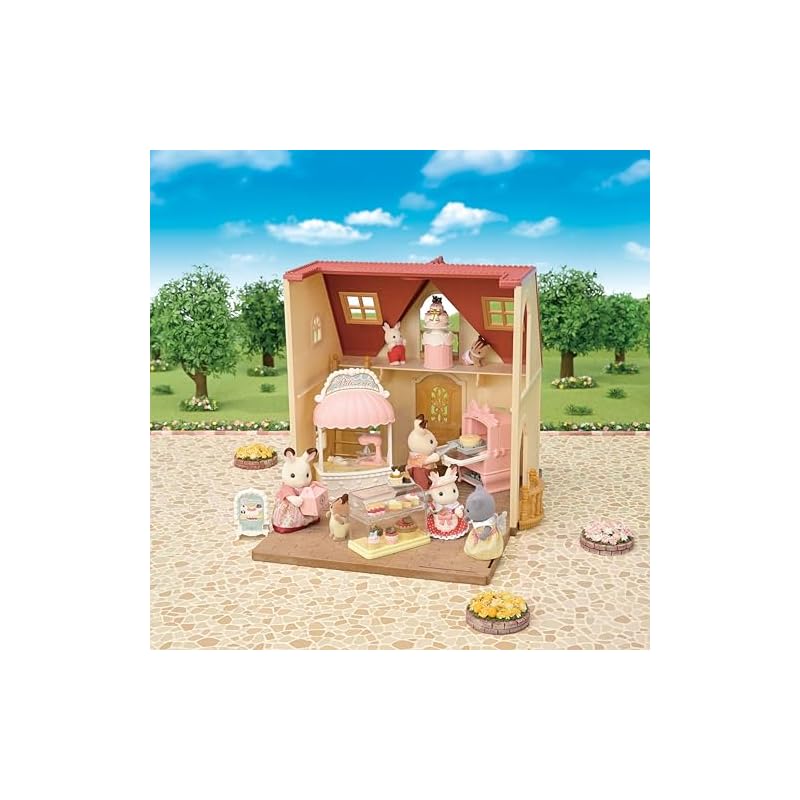 Sylvanian Families Shop Furniture Set [Sweet Patissier First Cake Shop Set] Mi-92 ST Mark Certified Ages 3+ Toy Dollhouse Sylvanian Families Epoch