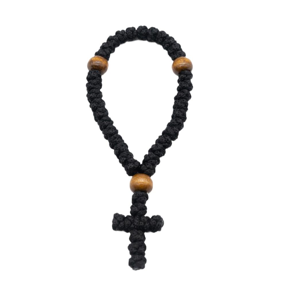 Orthodox Side Buckle Cross Bracelet Religious Wooden Beads Prayer Rope Adjustable Prayer Beads