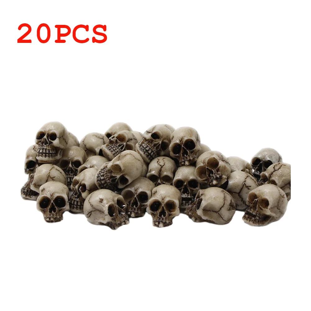 New20Pcs Gothic Skull/ Mushroom Sculptures Collectable Halloween Decoration Skeleton / Mushroom Ornament Landscape Garden Potted