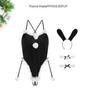 Velvet Bunny Girl Open-Crotch Bodysuit - Sexy Christmas Lingerie Set