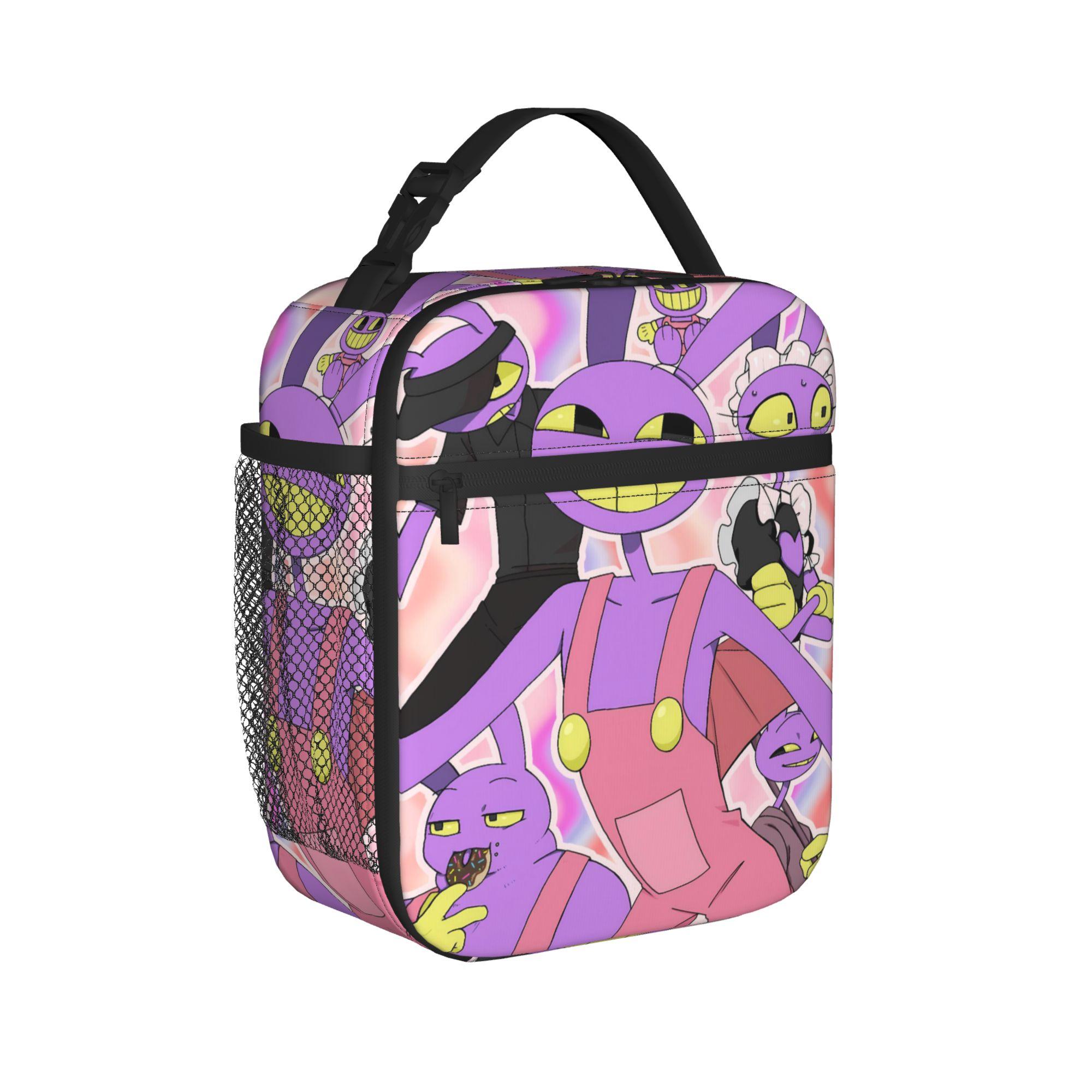 Jax Cartoon Digitals Circus Thermische Lunchtas Vintage Picknick Lunchbox Op maat Gemaakte Draagbare Rits Koeltas One Size
