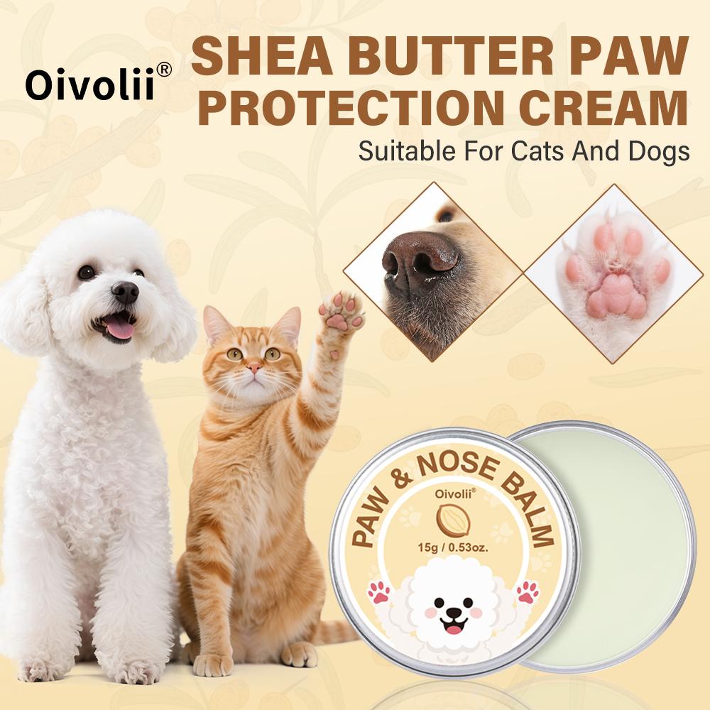 Shea Butter Scented Pet Paw Balm Moisturizing Cream for Cats Dogs Noses and Paw Pads Easy to Carry