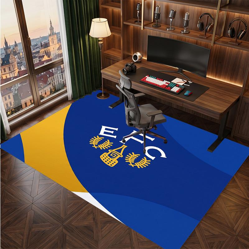 Tappeto in Velluto di Cristallo con Stampa Calcio Everton, Comodo Assorbente d'Acqua Antiscivolo Tappeto per Pavimenti Interni