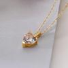 Mafisar Non-Fading Gold Color 316L Stainless Steel Party Jewelry Shiny AAA CZ Zircon Heart Pendants Necklaces For Women