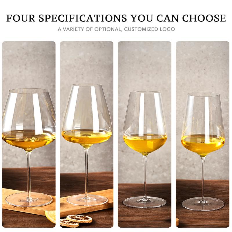 2PCS Ultra-thin Tasting And  Appreciation Goblets Collection Level Handmade Red Wine Glass Crystal Burgundy Bordeaux Goblet Art